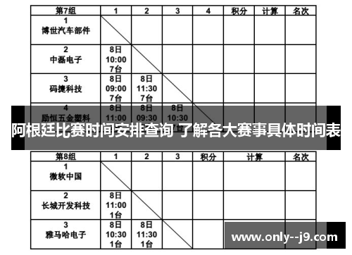 阿根廷比赛时间安排查询 了解各大赛事具体时间表